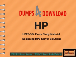 Dumps4download | No More Mistakes with HPE0-S54 Exam Study Material