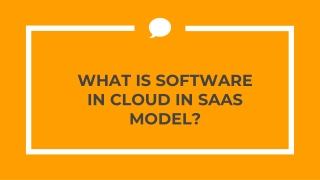 What is Software in Cloud in SAAS MODEL?