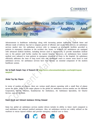 Air Ambulance Services Market Research Approach and Methodology with Forecast 2026