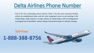 Delta Airlines Phone Number-Delta Services For Passengers!