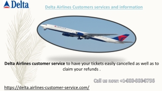 Delta Airlines Customers services or information