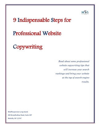 9 Indispensable Steps for Professional Website Copywriting