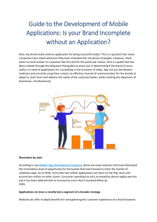 Guide to the Development of Mobile Applications: Is your Brand Incomplete without an Application?
