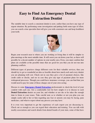 Easy to Find An Emergency Dental Extraction Dentist