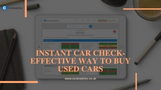 Instant Car Check Effective Way To Buy Used Cars