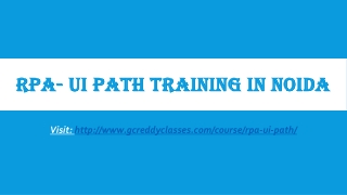 RPA- UI PATH TRAINING IN NOIDA