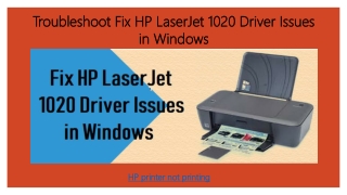 Troubleshoot HP LaserJet 1020 Driver Issues in Windows