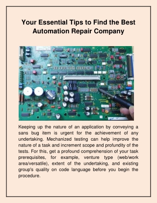 Bio-Medical Equipment Repair - Melriya