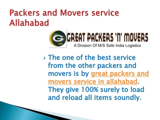 Packers and Movers service Allahabad