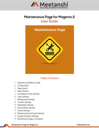 Magento 2 Maintenance Page