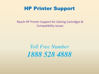 Reach HP Printer Support for Solving Cartridges & Compatibility Issues