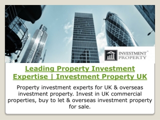 Investment Property for Sale UK, Europe and internationally