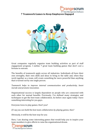 7 Teamwork Games to Keep Employees Engaged