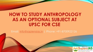 How to Study for Anthropology Optiona