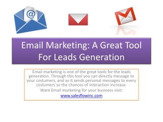 Email Marketing: A Great Tool For Leads Generation