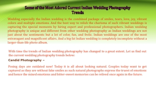 Some of the Most Adored Current Indian Wedding Photography Trends