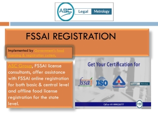 FSSAI Registration: Legal Metrology