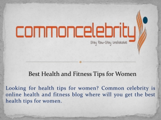 Best Health and Fitness Tips for Women