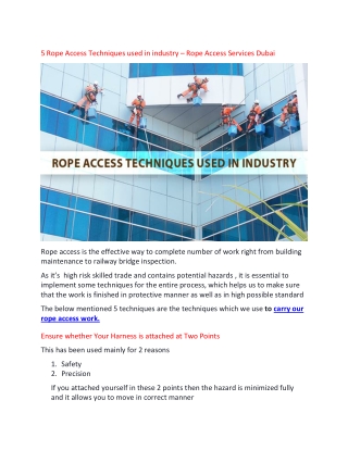 Rope Access Cleaning Services in Dubai- Green Smart