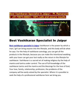 best vashikaran specialist in jaipur
