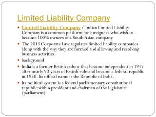 Real estate india|real estate entities|Limited Liability Company|LLC