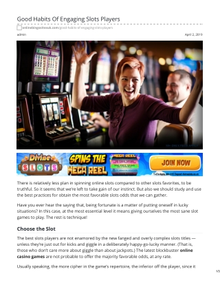 Good Habits Of Engaging Slots Players