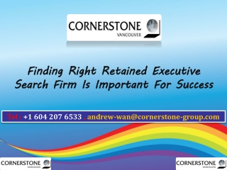 Finding Right Retained Executive Search Firm is Important for Success