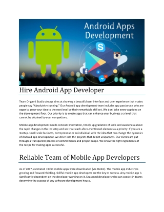 Hire Android App Developer