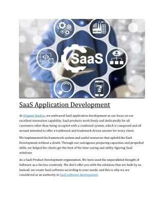 SaaS Application Development