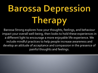 Barossa Depression Therapy-Barossa Strong