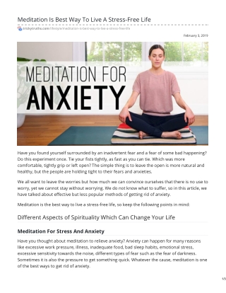 Meditation for stress and anxiety,