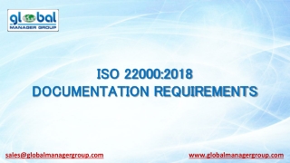 Guidance on ISO 22000 documents required for certification