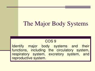The Major Body Systems