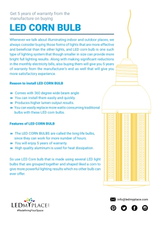 LED Corn Bulbs: Features and Reasons To Install Them