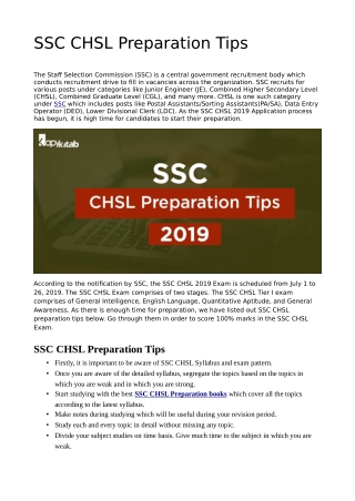 SSC CHSl Books Online