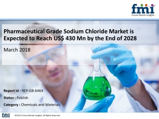 Pharmaceutical Grade Sodium Chloride Market is Poised to Register 5.6% Growth by the End of 2028