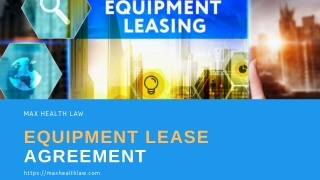 EQUIPMENT LEASE AGREEMENT