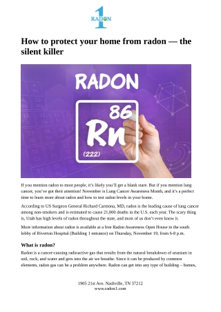 How to protect your home from radon — the silent killer