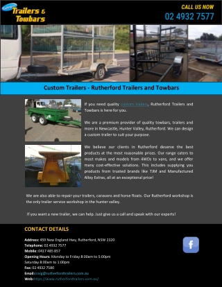 Custom Trailers - Rutherford Trailers and Towbars