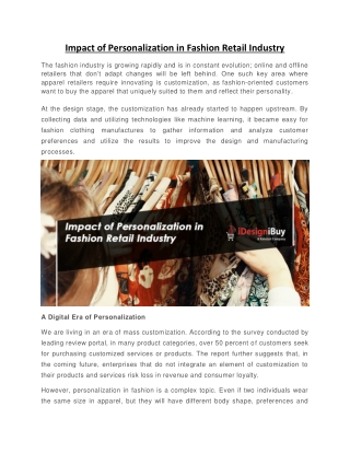 Impact of Personalization in Fashion Retail Industry