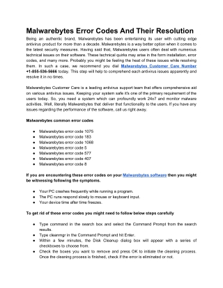 Malwarebytes Error Codes And Their Resolution