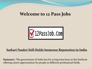 sarkari naukri railway, Indian railway jobs for 12th pass