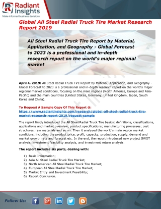 All Steel Radial Truck Tire Market Trends, Drivers, Strategies, Segmentation Application, Technology & Market Analysis R
