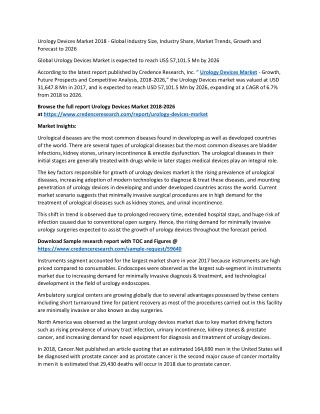 Urology Devices Market is expected to reach US$ 57,101.5 Mn by 2026