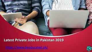 Latest Private Jobs in Pakistan 2019