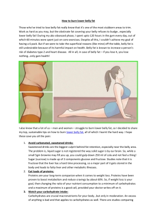 How To Burn Lower Belly Fat