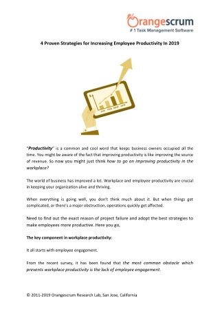 4 Proven Strategies for Increasing Employee Productivity In 2019