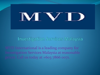 Investigation Services Malaysia