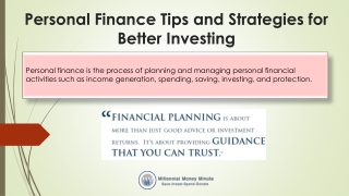 Personal Finance Investing Tips | Millennial Money Minute