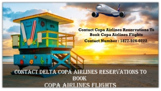 Contact Copa Airlines Reservations To Book Cheap Air-Tickets